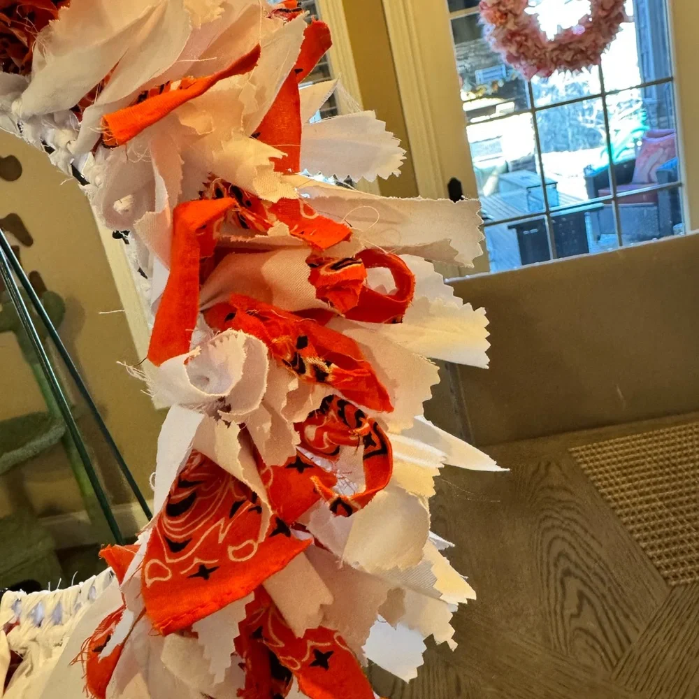 Festive Orange and White Holiday Wreath